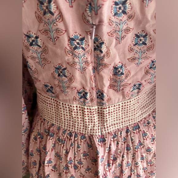 Oliphant Tie Front Balloon Sleeve Dress, Antibes Mauve - Picture 6 of 9